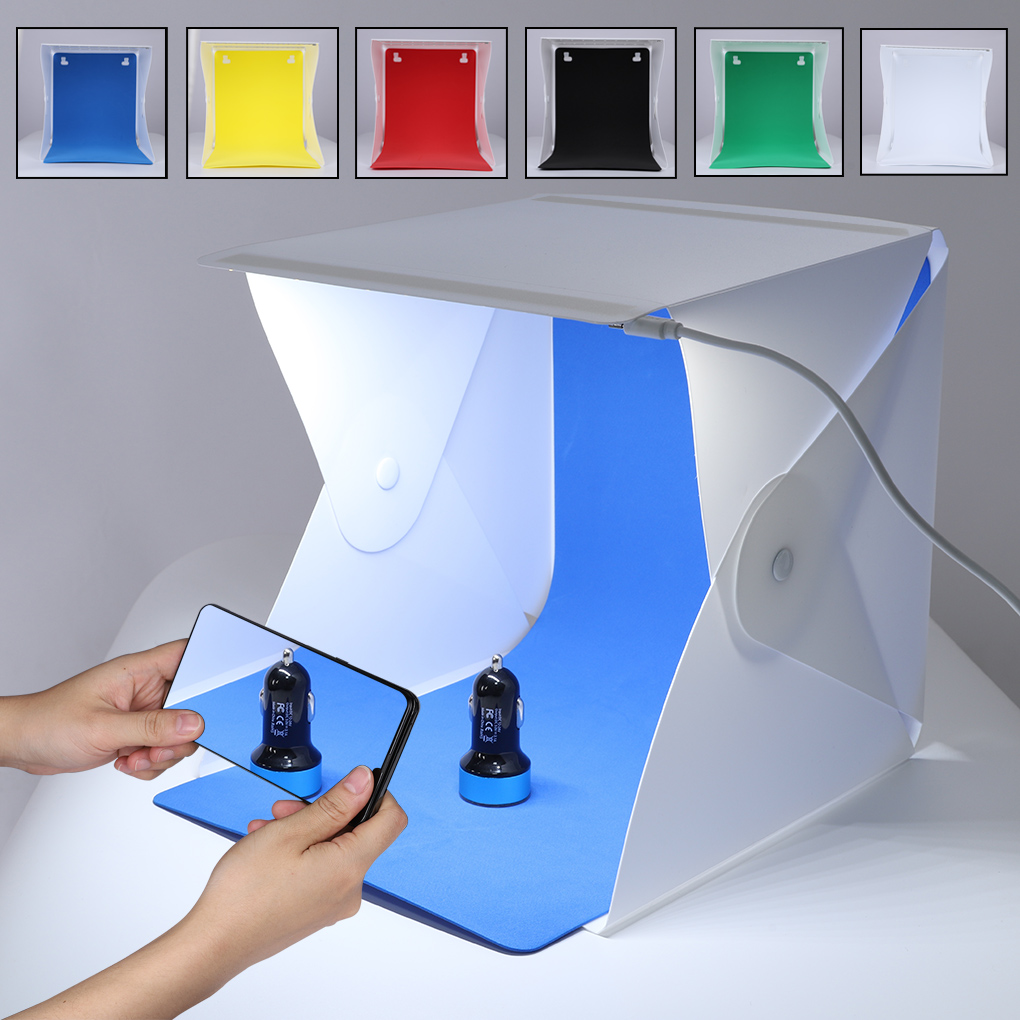 Softbox Portable Strip - ซอฟต์บ็อกซ์สำหรับบูธถ่ายรูปพับได้ขนาดเล็กอุปกรณ์ประกอบฉากถ่ายรูป lampu kotak พับได้สองริ้วสายไฟฉากหลัง6สี