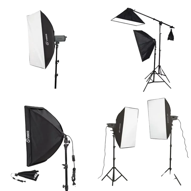 Lighting In Photography - สตูดิโอถ่ายภาพแบบพกพาคุณภาพสูง ไฟสปีดไลท์ ซอฟต์บ็อกซ์สีดำ ขาตั้งไฟ ซอฟต์บ็อกซ์สำหรับถ่ายภาพ
