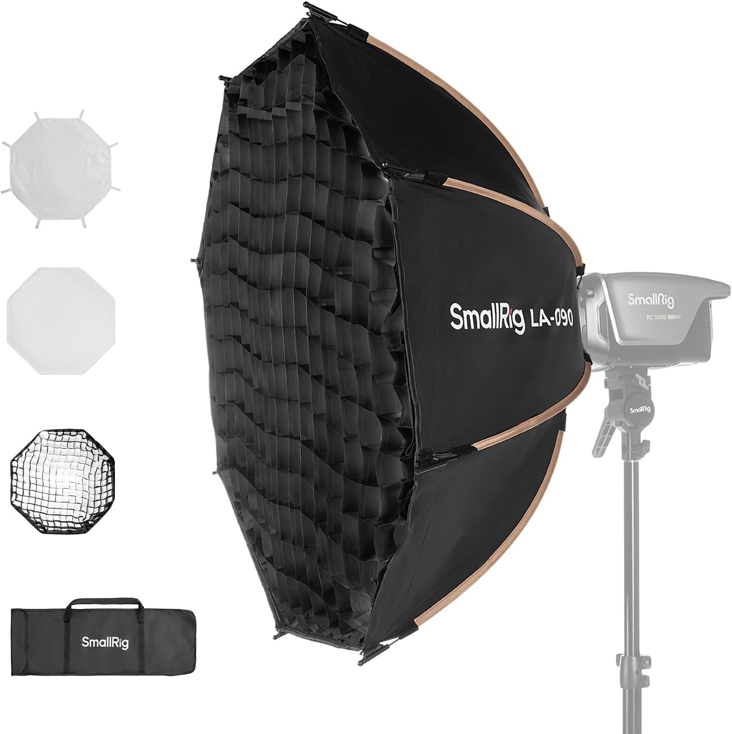 Photography Lighting Mount - ชุดไฟถ่ายภาพซอฟต์บ็อกซ์ทรงแปดเหลี่ยมขนาด 35 นิ้ว พร้อมข้อต่อโบเวนส์ ระบบปลดเร็ว อุปกรณ์ปรับแสงแบบพกพาสำหรับไฟ