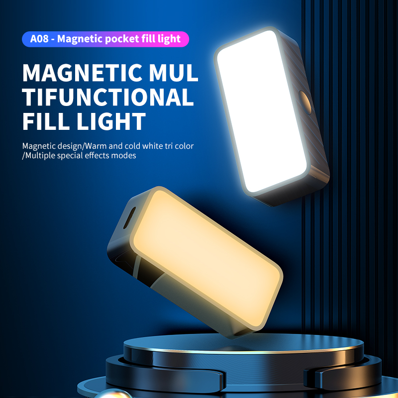 Photography Lighting Professional - แม่เหล็กแบบพกพา Mini Selfie เติมแสงปรับแสงแบบพกพา LED Video