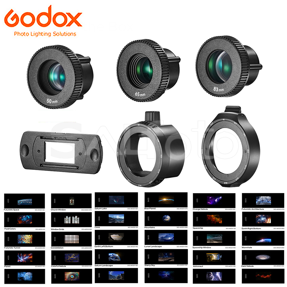 Fresnel Lens Attachment - Godox AK-R21 อุปกรณ์เสริมโปรเจคเตอร์สิ่งที่แนบมาเลนส์รอบ/Fresnel หัวอะแดปเตอร์สไลด์ชุดสําหรับ V1 V100