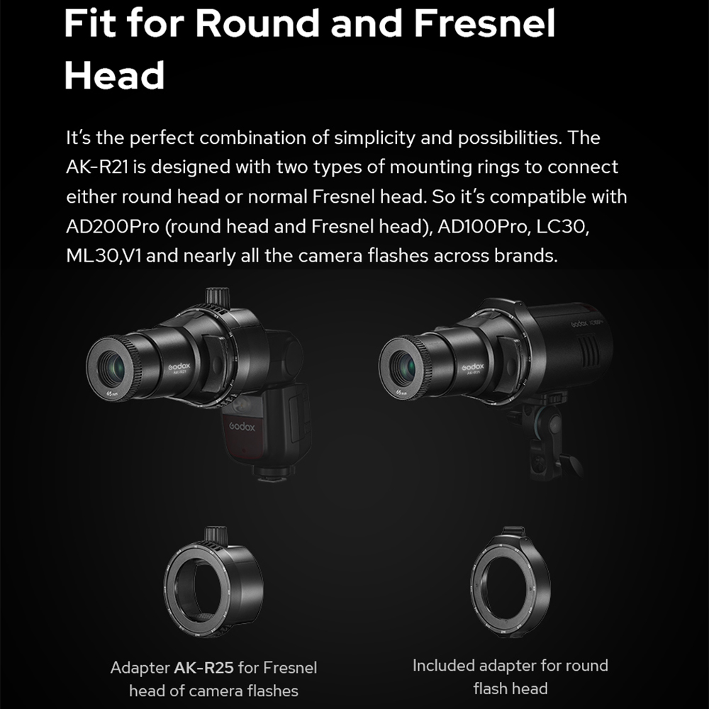 Godox AK-R21 อุปกรณ์เสริมโปรเจ - Fresnel Lens Attachment บทวิจารณ์และราคา
